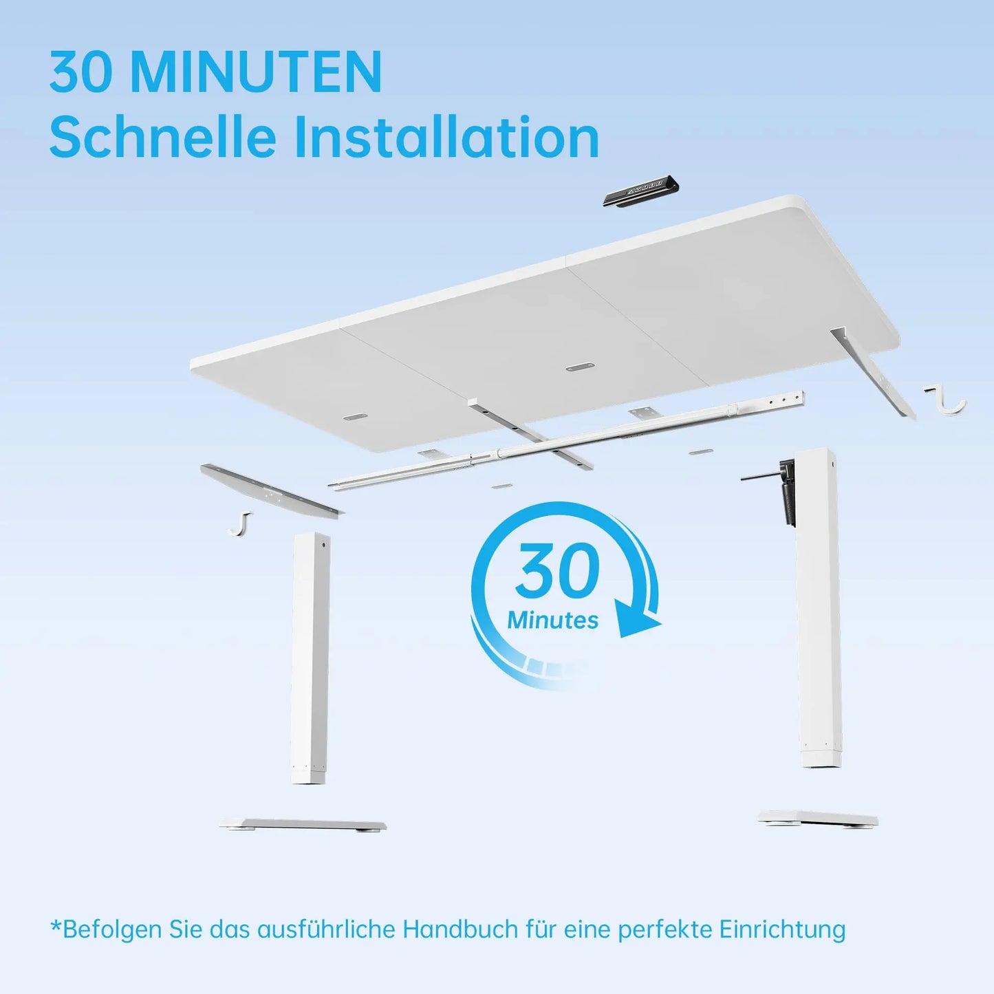 Elektrischer Höhenverstellbarer Stehschreibtisch 120-160 cm – Ergonomischer Schreibtisch mit Motor & Memory-Funktion