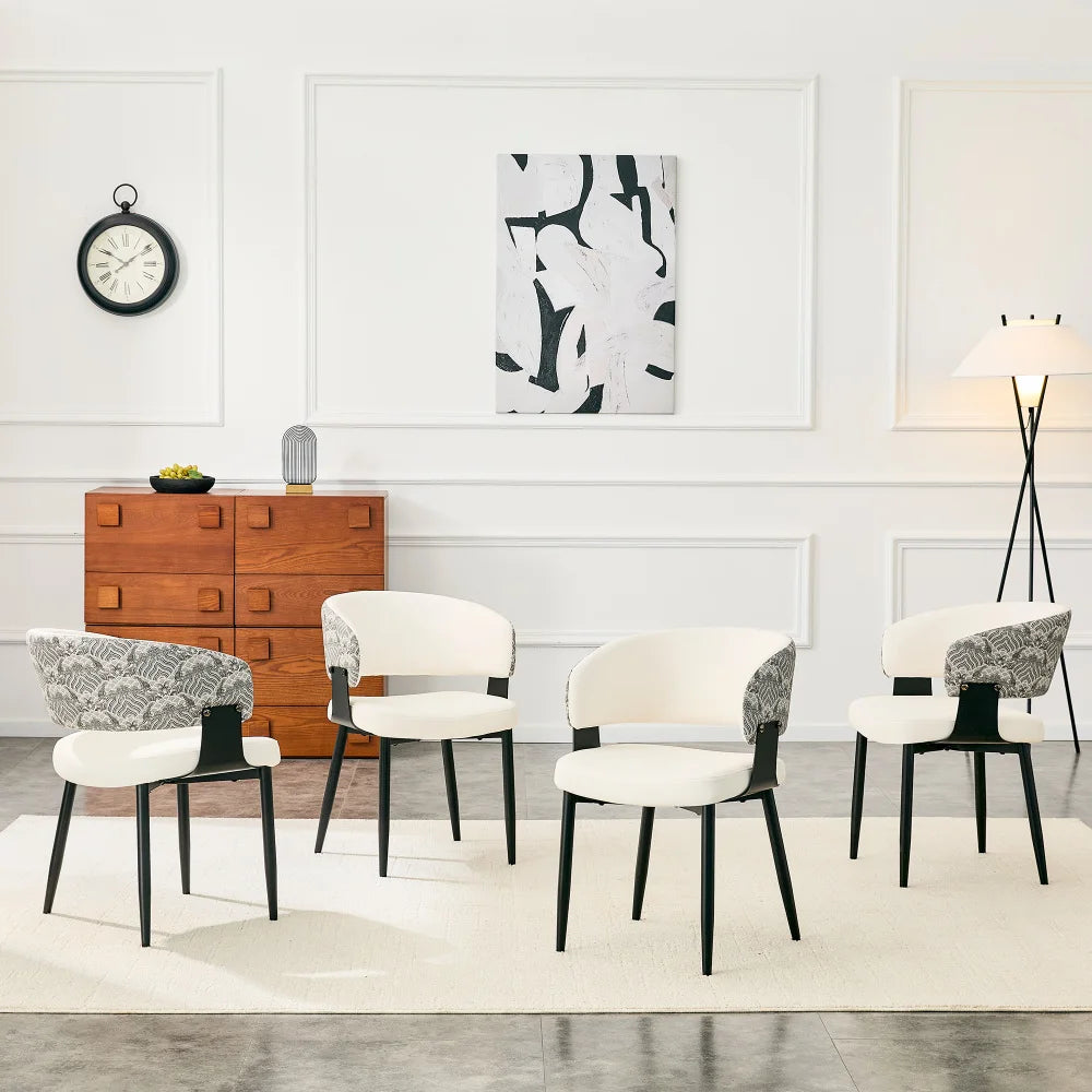 Retro Mid-Century Esszimmerstühle 2er Set Kunstleder – Polstersessel mit Armlehnen Metall
