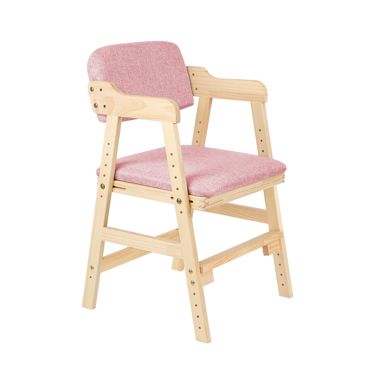 Kinderstuhl Höhenverstellbar aus Kiefernholz – Ergonomischer Mitwachsender Holzstuhl bis 90kg