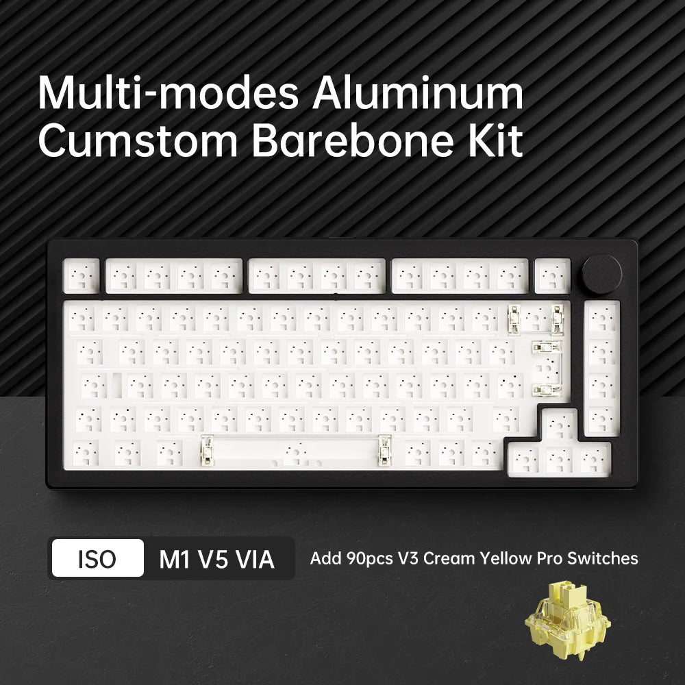 Mechanische Tastatur Barebone 75% – MonsGeek M1 V5 VIA Custom Keyboard Kit mit 8000mAh Akku & RGB