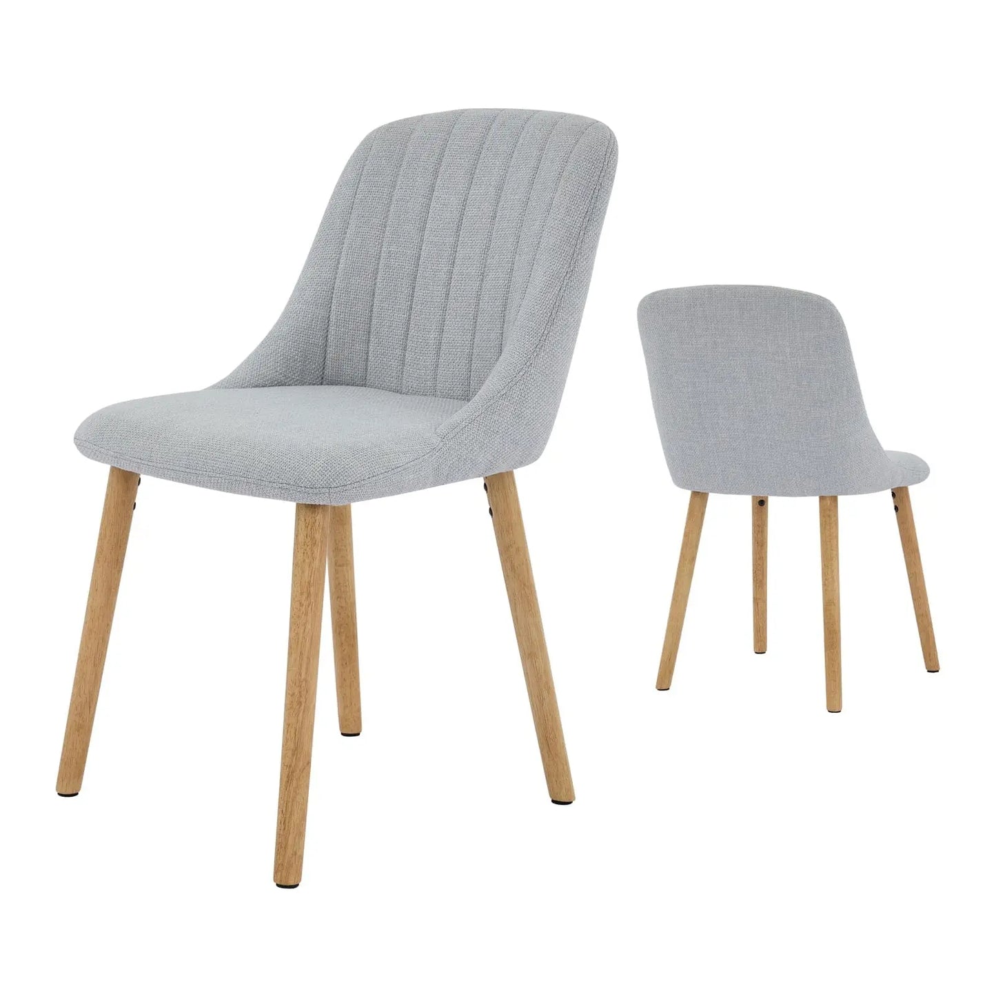 Polsterstühle 4er Set Beige Leinen-Optik – Moderne Esszimmerstühle mit Massivholzbeinen