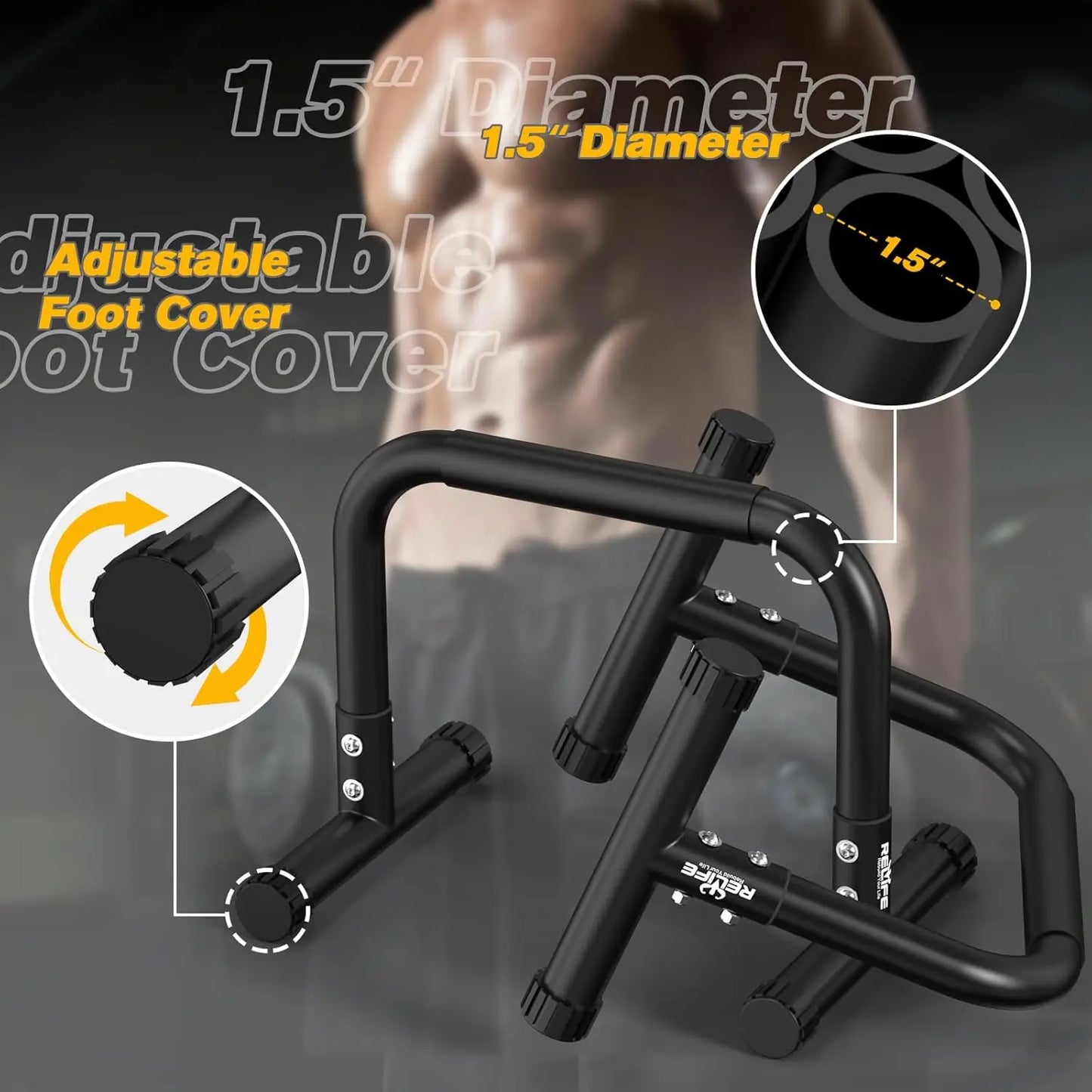 Minibarren Parallettes 36cm – Robustes Liegestützgriffe Set aus Stahl bis 180kg