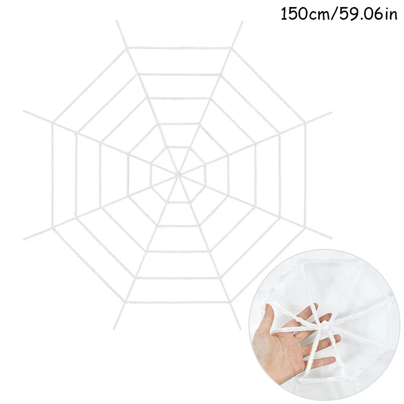 Halloween Spinnennetz Deko Schwarz Weiß 1.5m 2.5m – Spukhaus Dekoration für Garten & Party