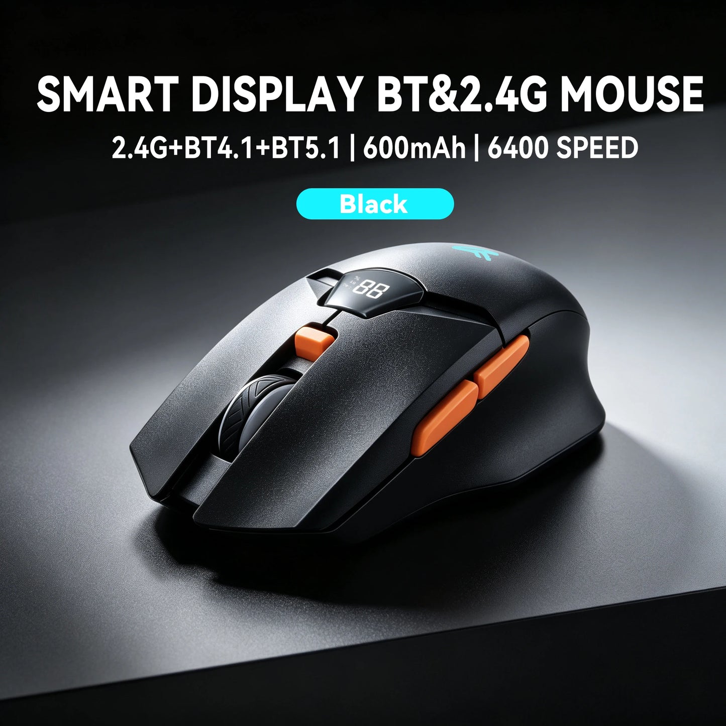 Ergonomische Funkmaus Kabellos – Leise Bluetooth & 2.4GHz PC Maus mit LED Akkuanzeige & 6400 DPI