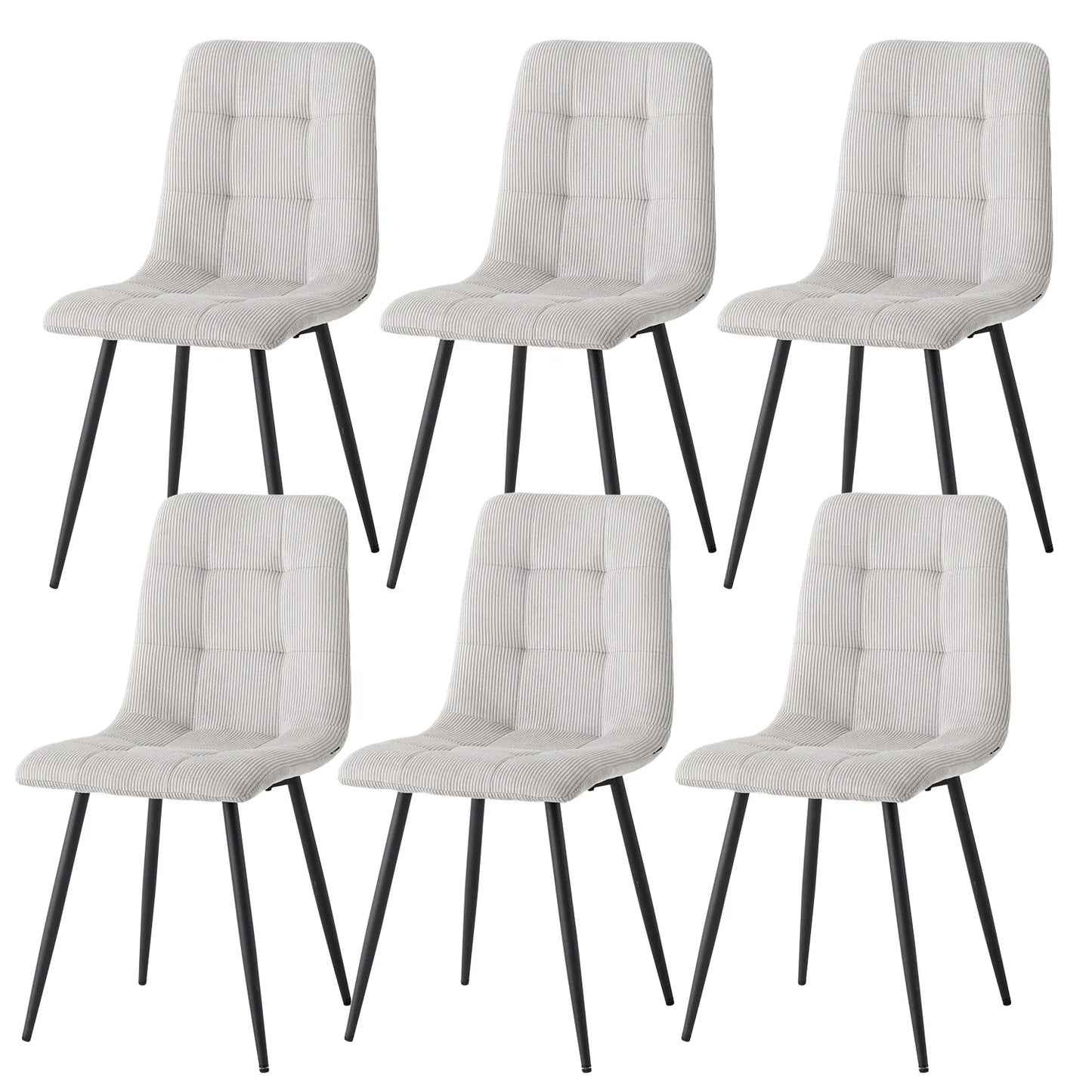 Polsterstühle Cord 2er Set Grau – Moderne Esszimmerstühle mit Metallbeinen für Küche & Wohnzimmer