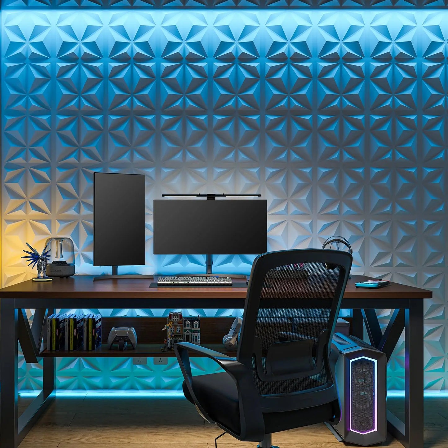 3D Wandpaneele Weiß 50x50cm 12er Set – Moderne PVC Wandverkleidung für Wohnzimmer & Schlafzimmer