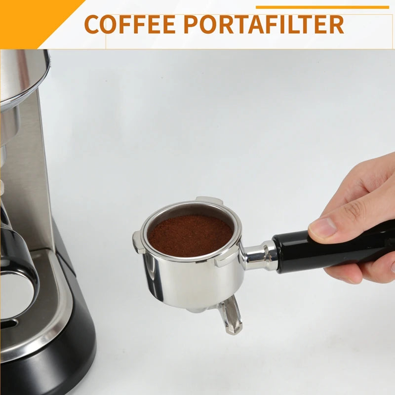 Edelstahl Siebträger 51mm 3 Ohren – Ersatz Siebträger mit Doppelauslauf für DeLonghi Dedica
