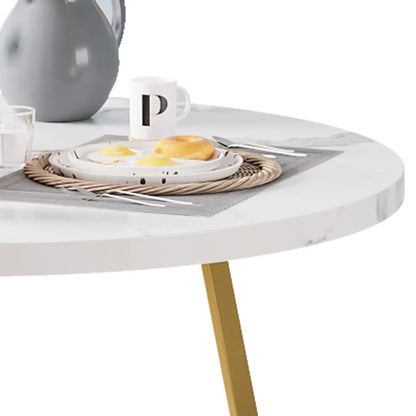 Essgruppe 3-teilig mit Rundem Tisch & 2 Stuehlen – Kompakte Esszimmer Sitzgruppe aus Metall & MDF