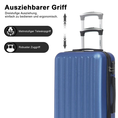 Hartschalen Koffer ABS – Leichtes Handgepaeck & Reisekoffer mit 360 Rollen & Zahlenschloss