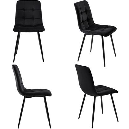 Moderne Esszimmerstühle 4er Set Samt – Ergonomische Küchenstühle Polsterstuhl Metall