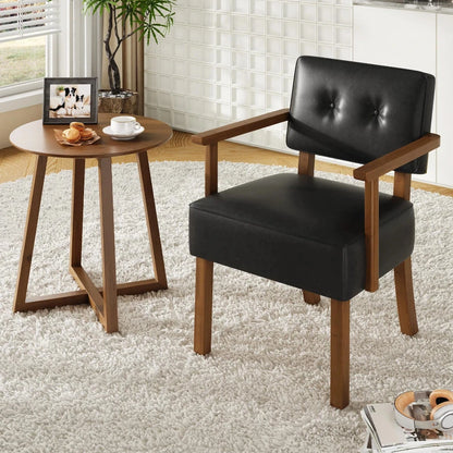 Loungesessel Beige – Moderner Cord Polstersessel mit Holzgestell & Armlehnen fuer Wohnzimmer & Schlafzimmer