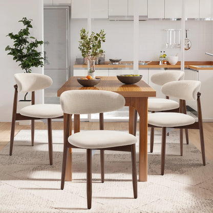 Polsterstühle 2er Set Holz Beige – Moderne Esszimmerstühle mit Stoffbezug & Ergo-Rückenlehne