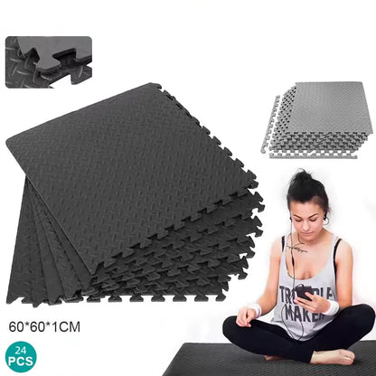 Bodenschutzmatten 60x60cm 12er Set – EVA Schaumstoff Puzzlematten für Homegym & Fitness