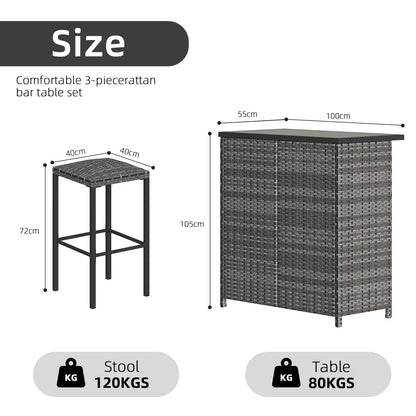 Gartenmoebel Set Metall 3-teilig – Klappbare Balkonmoebel Sitzgruppe fuer Garten & Terrasse
