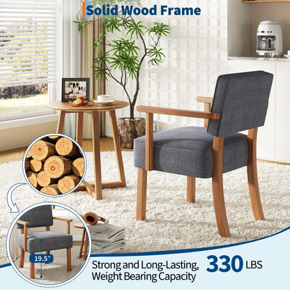 Loungesessel Beige – Moderner Cord Polstersessel mit Holzgestell & Armlehnen fuer Wohnzimmer & Schlafzimmer