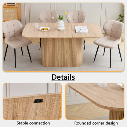 Ovaler Esstisch Holzoptik 160x90cm – Moderner Küchentisch aus MDF für 4-6 Personen