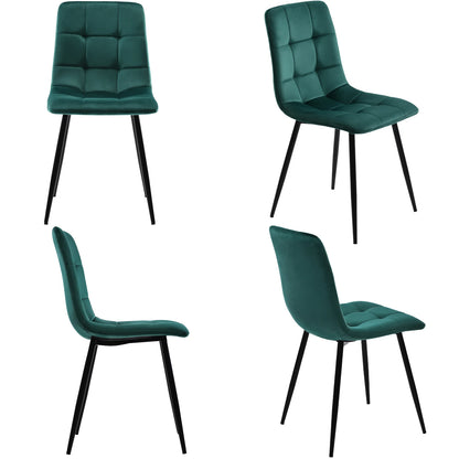 Moderne Esszimmerstühle 4er Set Samt – Ergonomische Küchenstühle Polsterstuhl Metall
