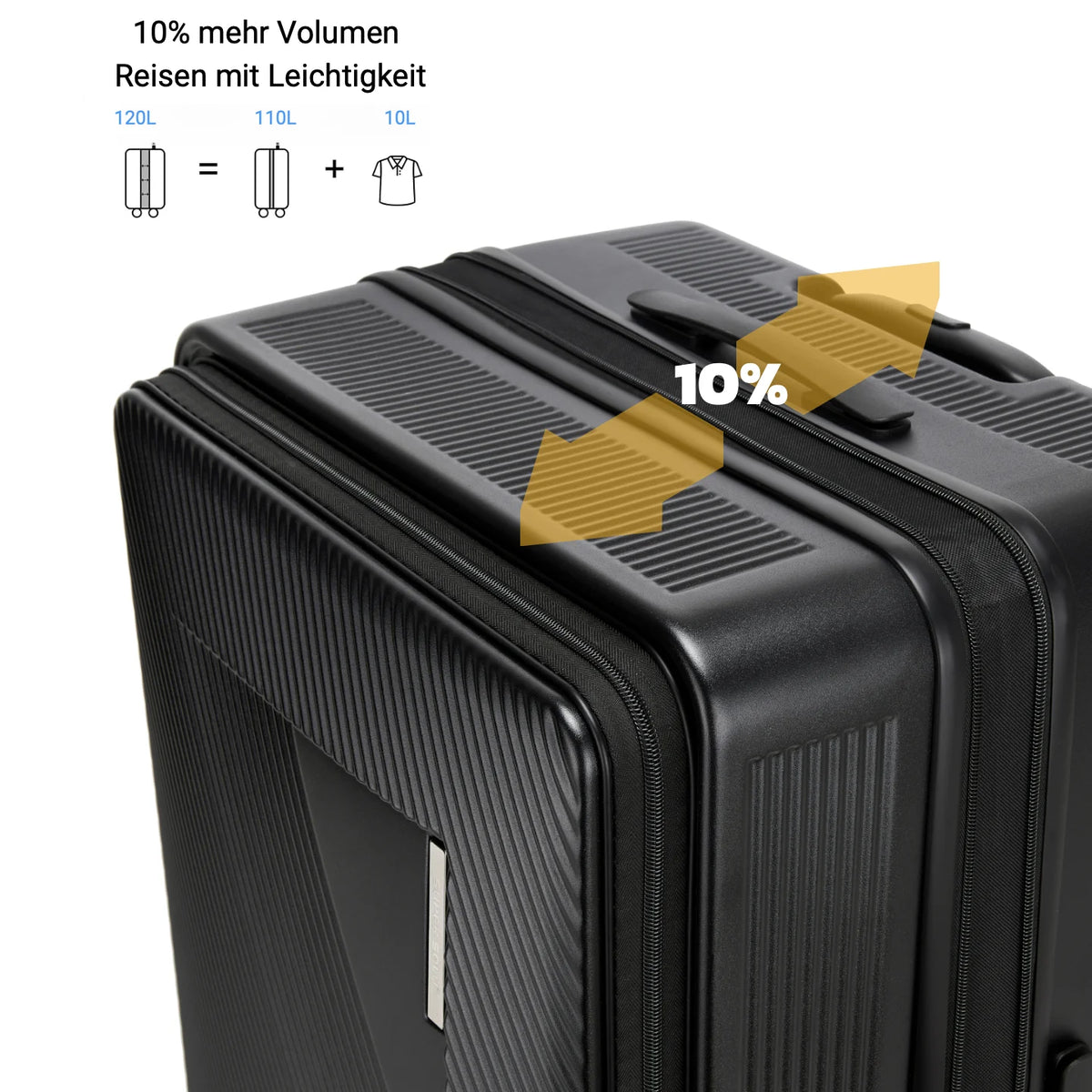 Hartschalen Koffer Top-Opening 28 Zoll PC – Grosser Koffer Dehnbar mit 360 Rollen & Frontöffnung