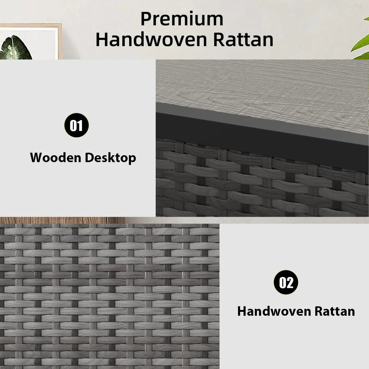 Gartenmoebel Set Metall 3-teilig – Klappbare Balkonmoebel Sitzgruppe fuer Garten & Terrasse