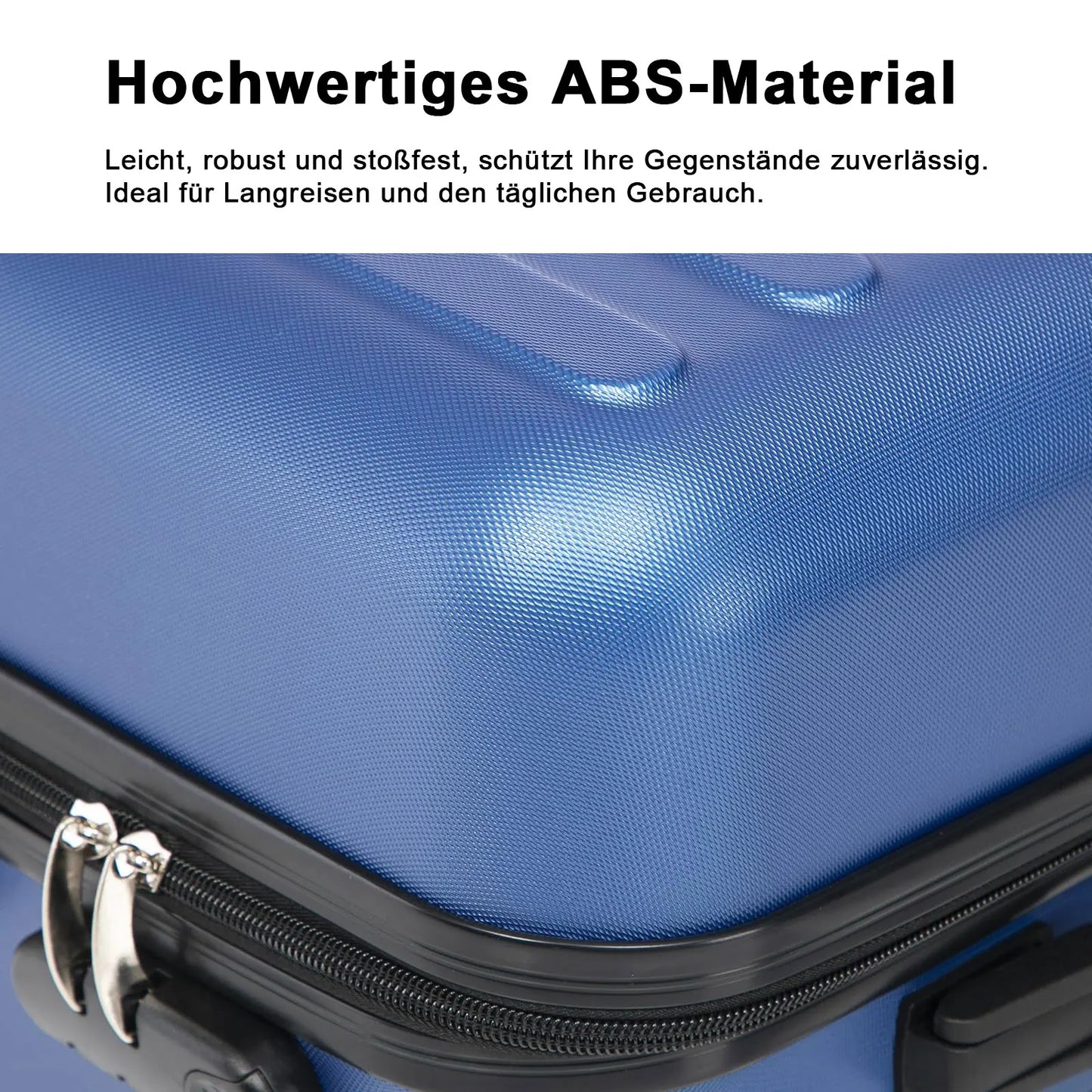Hartschalen Koffer ABS – Leichtes Handgepaeck & Reisekoffer mit 360 Rollen & Zahlenschloss
