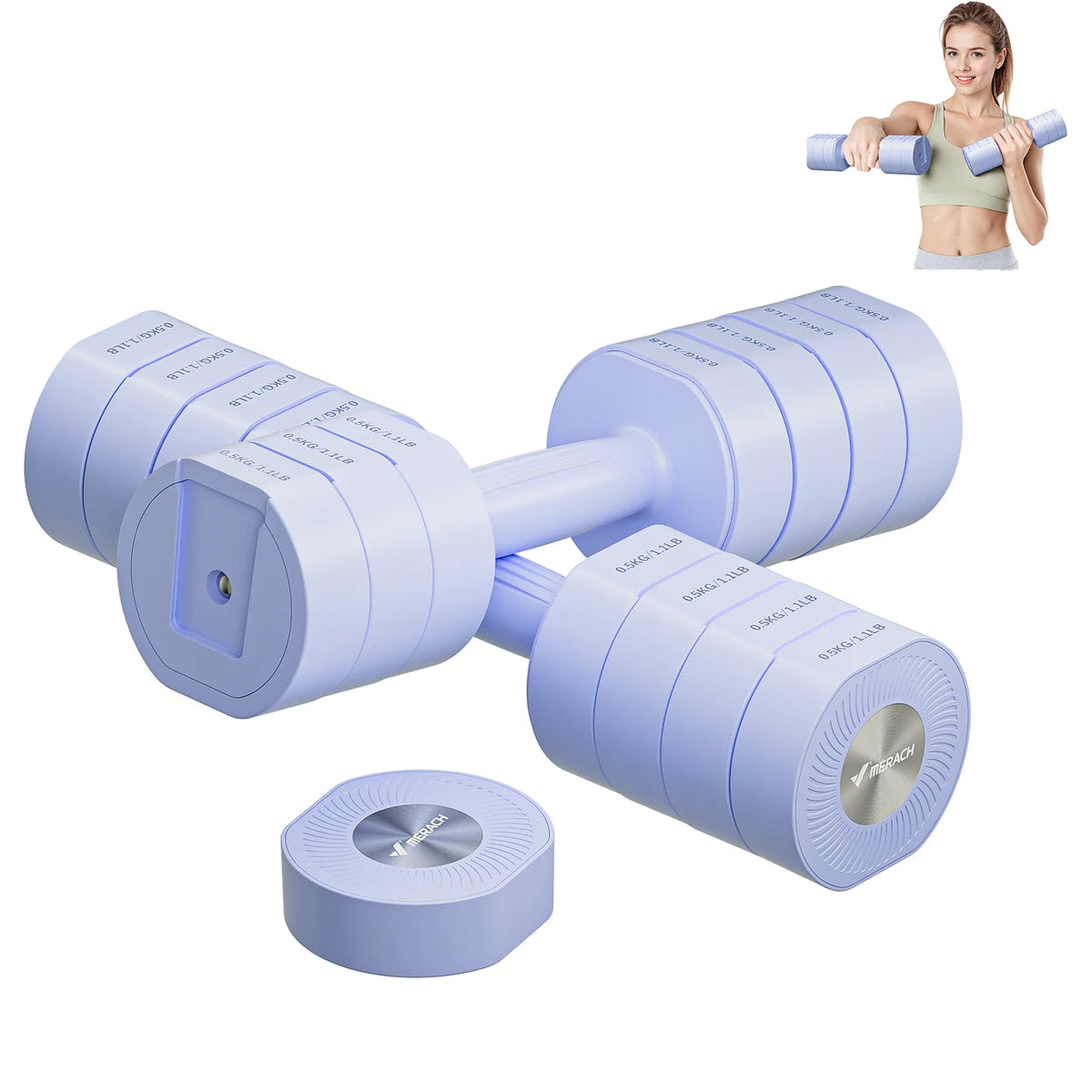 Kurzhanteln Verstellbar 2er Set – Gusseisen Handhanteln für Frauen & Homegym