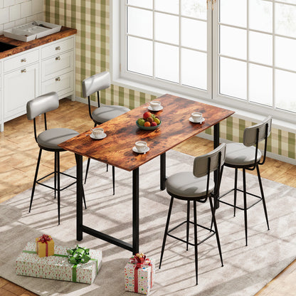 Barhocker 2er Set Schwarz – Moderne Tresenstuehle aus Kunstleder & Metall fuer Kueche, Bar & Counter bis 120kg