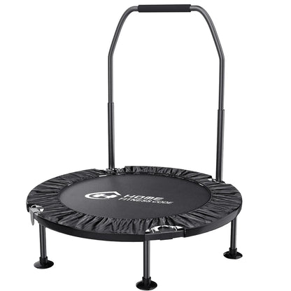Klappbares Fitness Trampolin 102cm – Mini Rebounder mit Verstellbarem Griff bis 150kg