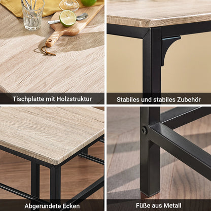 Moderne Esstisch Garnitur mit 4 Stühlen – Kompaktes Stehtisch Set für Küche & Esszimmer