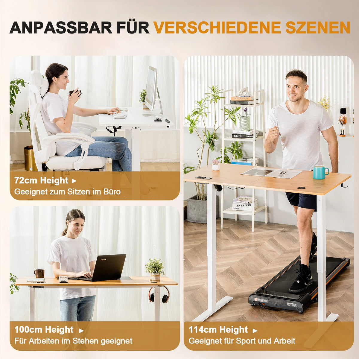 Elektrischer Höhenverstellbarer Stehschreibtisch 160 cm – Ergonomischer Schreibtisch mit USB & Memory-Funktion