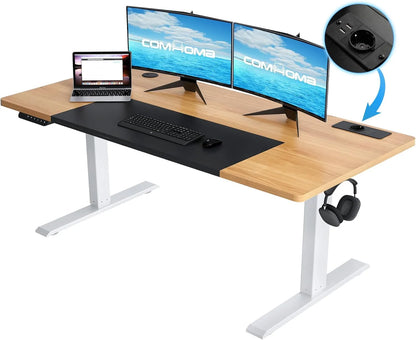 Elektrischer Höhenverstellbarer Stehschreibtisch 160 cm – Ergonomischer Schreibtisch mit USB & Memory-Funktion