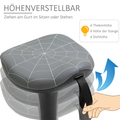 Ergonomische Stehhilfe Höhenverstellbar Schwarz – Dynamischer Stehhocker mit Wippfunktion & Sattelsitz