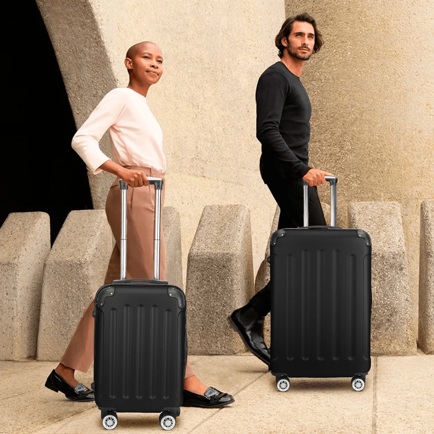 Kofferset 3-teilig Hartschale – Leichtes Koffer Set 50 60 70 cm mit TSA Schloss & 360 Rollen