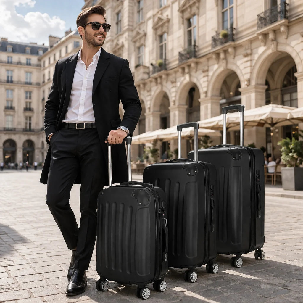 Kofferset 3-teilig Hartschale – Leichtes Koffer Set 50 60 70 cm mit TSA Schloss & 360 Rollen