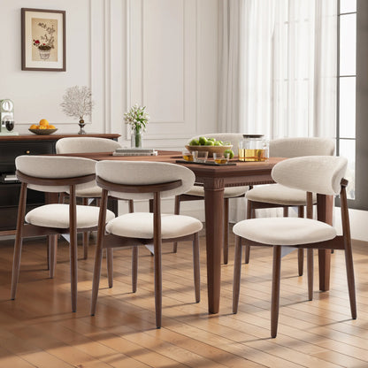 Polsterstühle 2er Set Holz Beige – Moderne Esszimmerstühle mit Stoffbezug & Ergo-Rückenlehne