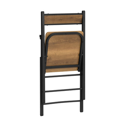 Klappstuhl Metall 2er Set Schwarz – Platzsparender Klappbarer Esszimmerstuhl bis 150kg Tragkraft
