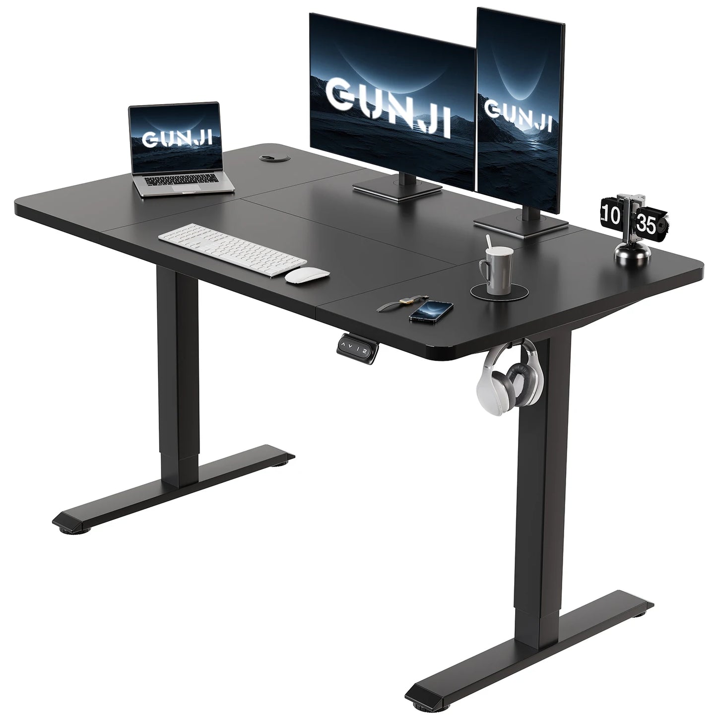 Devoko Height Adjustable Desk Electric Tabletop 120x60cm Height Adjustable table Standing Desk