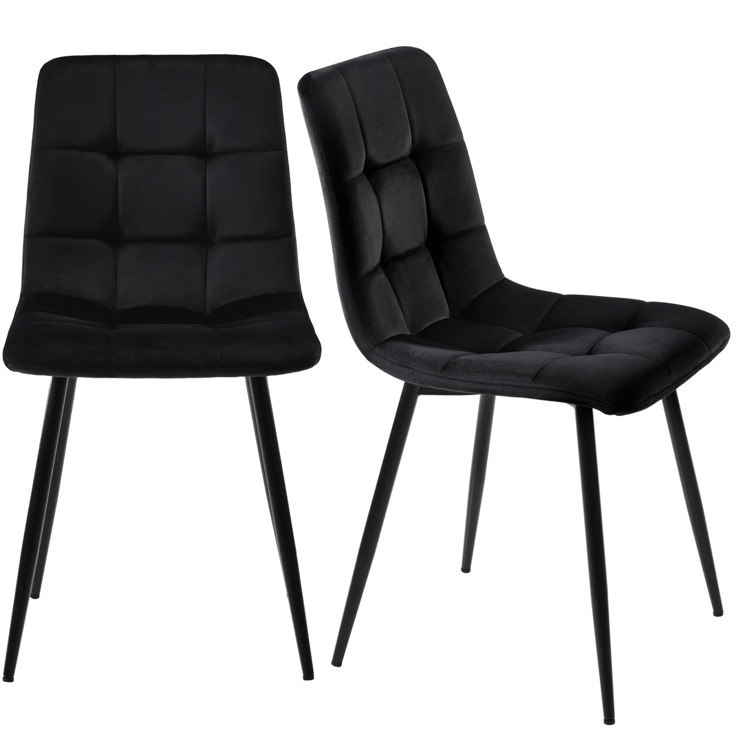 Moderne Esszimmerstühle 4er Set Samt – Ergonomische Küchenstühle Polsterstuhl Metall