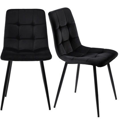 Moderne Esszimmerstühle 4er Set Samt – Ergonomische Küchenstühle Polsterstuhl Metall