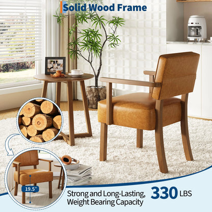 Loungesessel Beige – Moderner Cord Polstersessel mit Holzgestell & Armlehnen fuer Wohnzimmer & Schlafzimmer