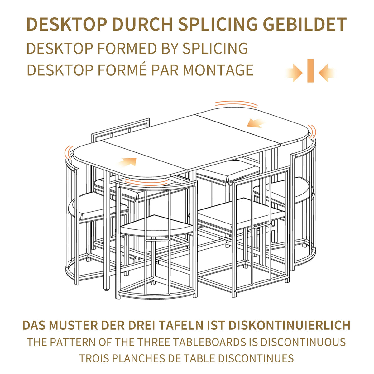 Esstisch Set Weiss 7-teilig – Moderner Esstisch aus MDF mit 6 Samt Stühlen Grau & Metallgestell