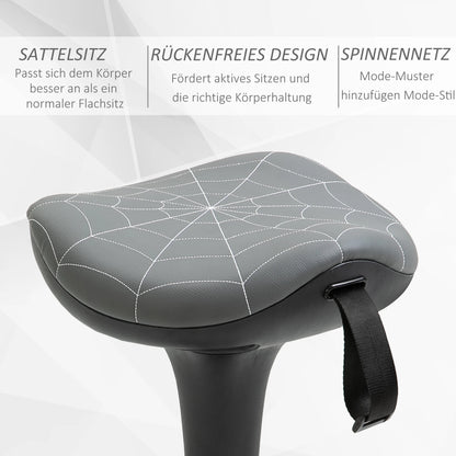 Ergonomische Stehhilfe Höhenverstellbar Schwarz – Dynamischer Stehhocker mit Wippfunktion & Sattelsitz