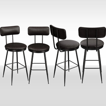 Barhocker 2er Set Schwarz – Moderne Tresenstuehle aus Kunstleder & Metall fuer Kueche, Bar & Counter bis 120kg