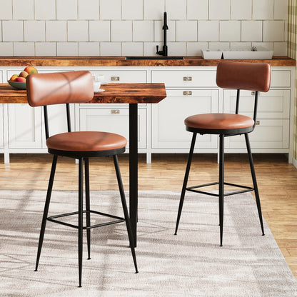 Barhocker 2er Set Schwarz – Moderne Tresenstuehle aus Kunstleder & Metall fuer Kueche, Bar & Counter bis 120kg