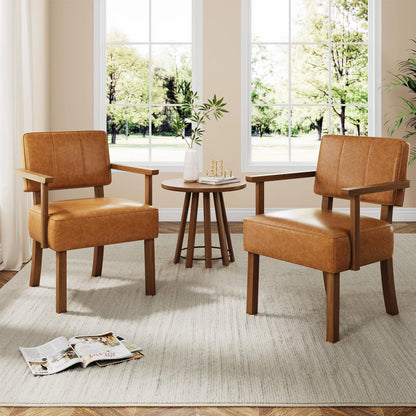 Loungesessel Beige – Moderner Cord Polstersessel mit Holzgestell & Armlehnen fuer Wohnzimmer & Schlafzimmer