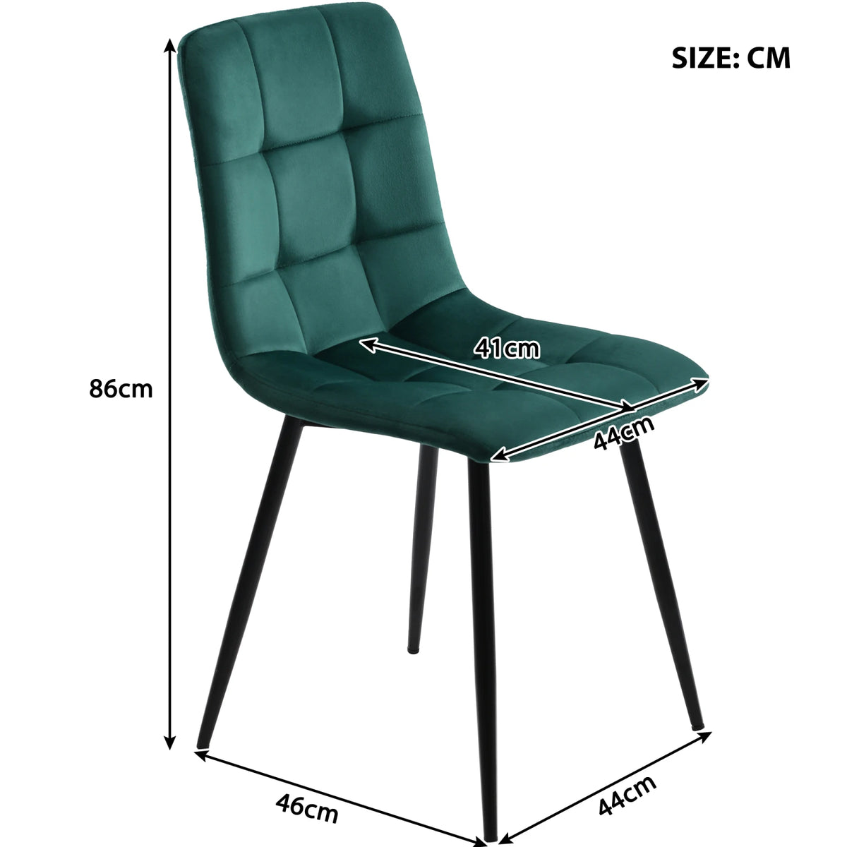 Esszimmerstuhl 4er Set Gruen – Modernes Polsterstuhl Set aus Samt & Metallbeinen bis 150kg