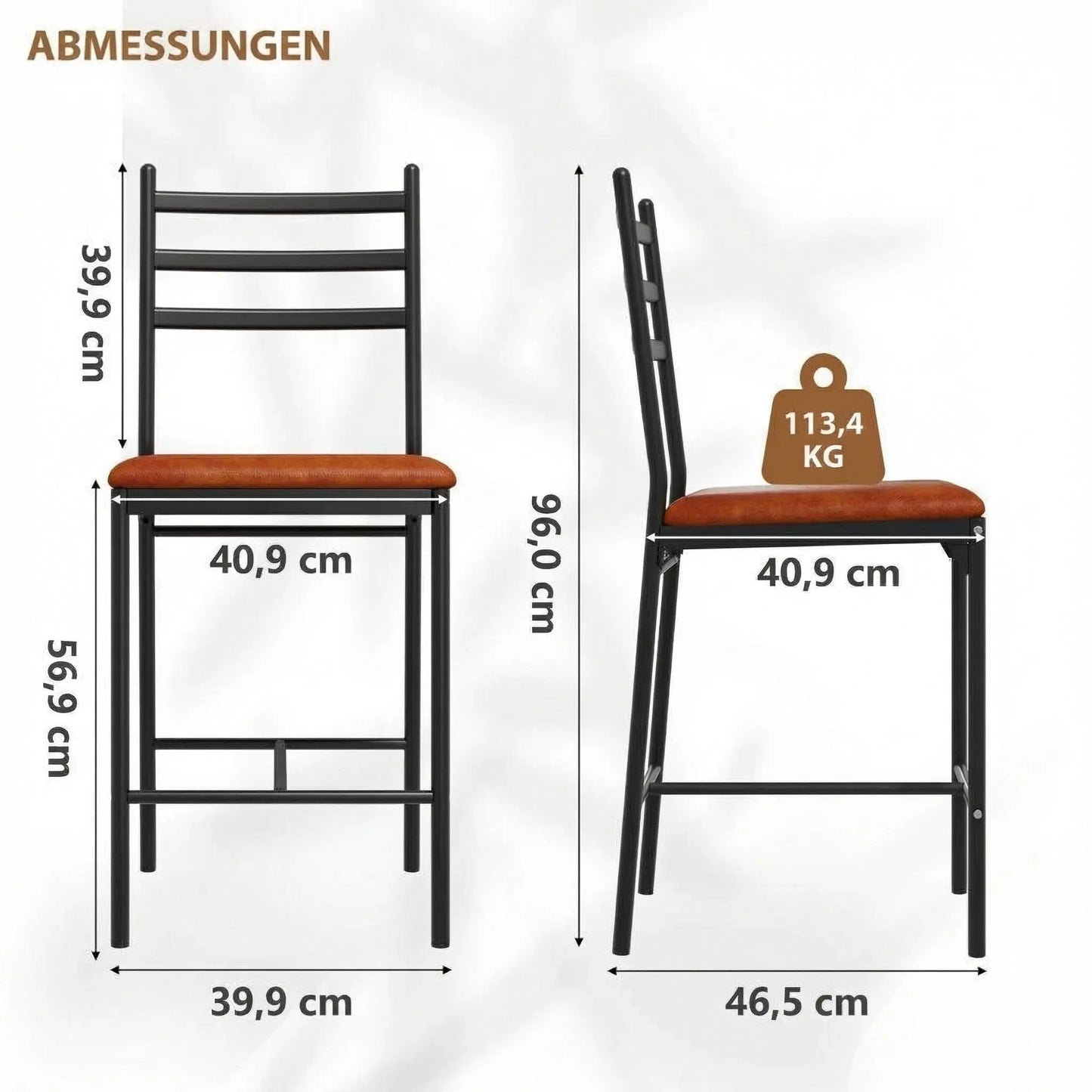 Barhocker 4er Set mit Polsterung – Moderne Tresenstühle mit Metallgestell für Küche & Bar