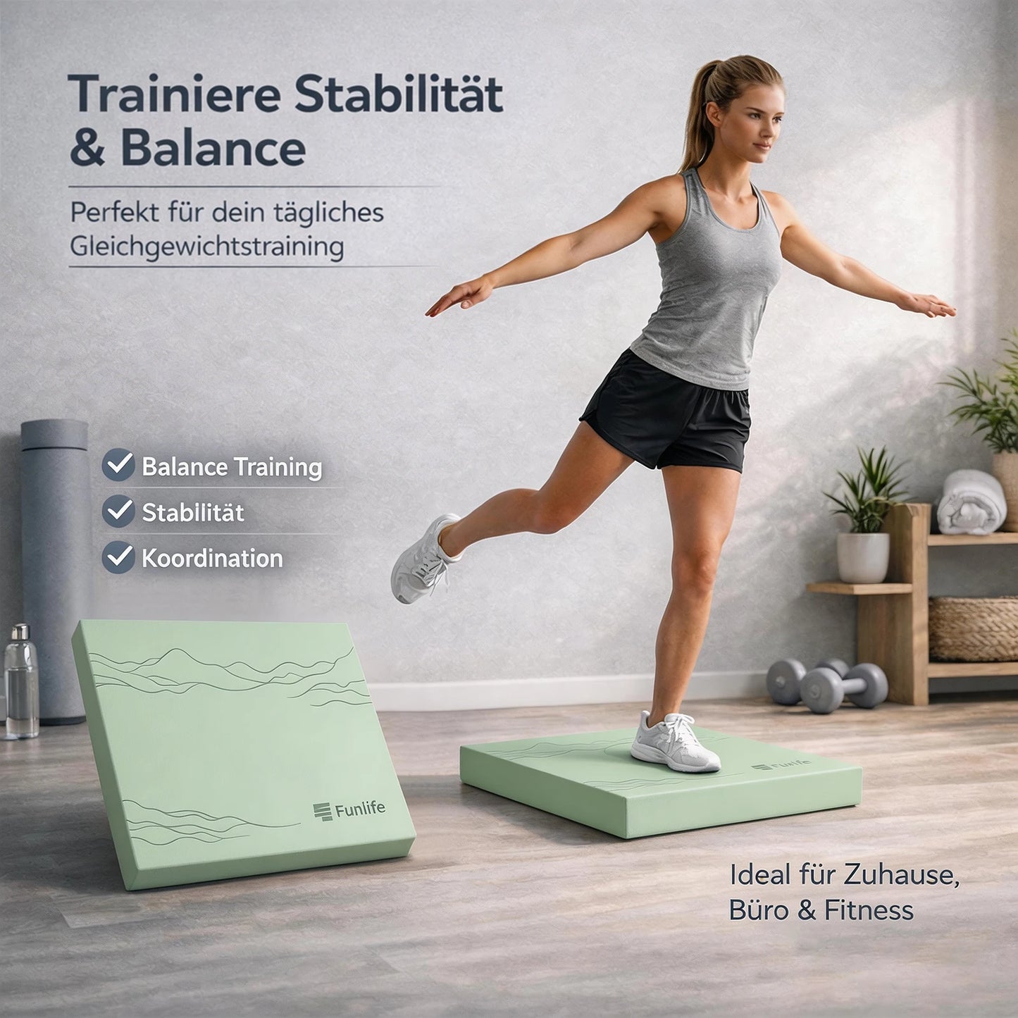 Balance Pad 40x40cm – Weiche Balance Matte für Physiotherapie, Yoga & Homegym
