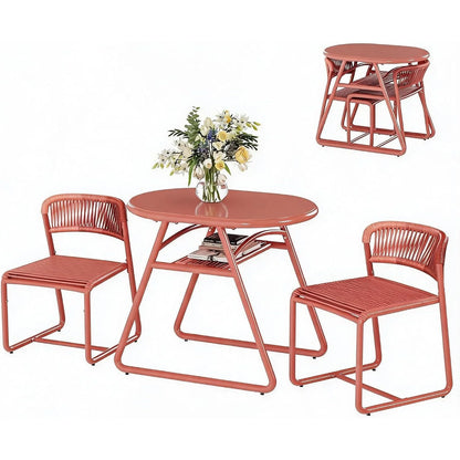 Bistro Set 3-teilig Wetterfest Metall – Modernes Gartenmöbel Set mit 2 Stühlen & Tisch