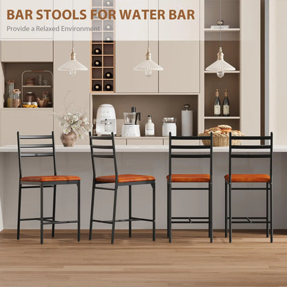 Barhocker 4er Set mit Polsterung – Moderne Tresenstühle mit Metallgestell für Küche & Bar