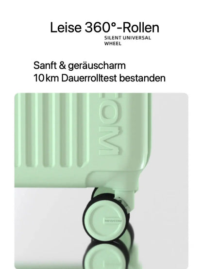 Hartschalen Koffer 18 Zoll Schwarz – Ultra-Leichtes Handgepaeck mit Leder-Eckschutz & 360 Rollen